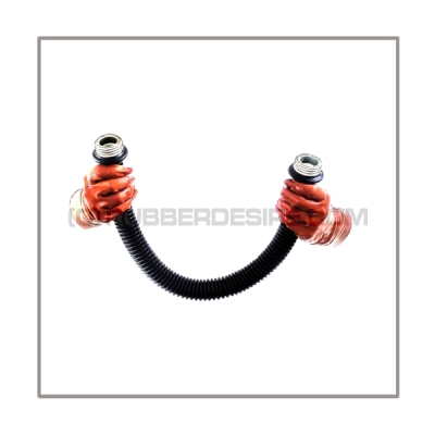 Gasmask-tube T50-D-MM highly flexible with length 50 cm = 20 inch and gasmask-connectorthreads male to male